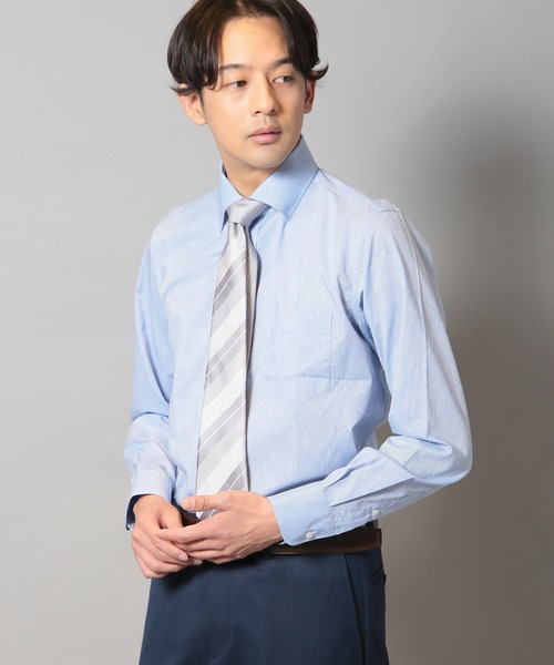 CROWDED CLOSET(クラウデッドクローゼット)の「コットンジャガードスナップダウンビジネスシャツ(シャツ/ブラウス・メンズ・ホワイト/ブルー/ダークネイビー・01/02/03/04)」の2枚目の写真