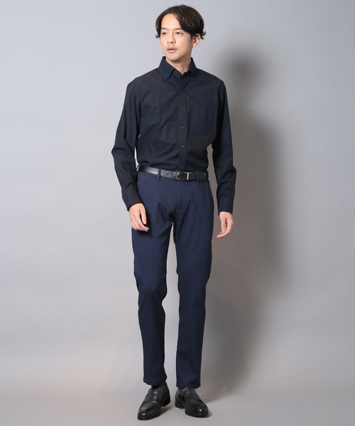 CROWDED CLOSET(クラウデッドクローゼット)の「コットンジャガードスナップダウンビジネスシャツ(シャツ/ブラウス・メンズ・ホワイト/ブルー/ダークネイビー・01/02/03/04)」の18枚目の写真