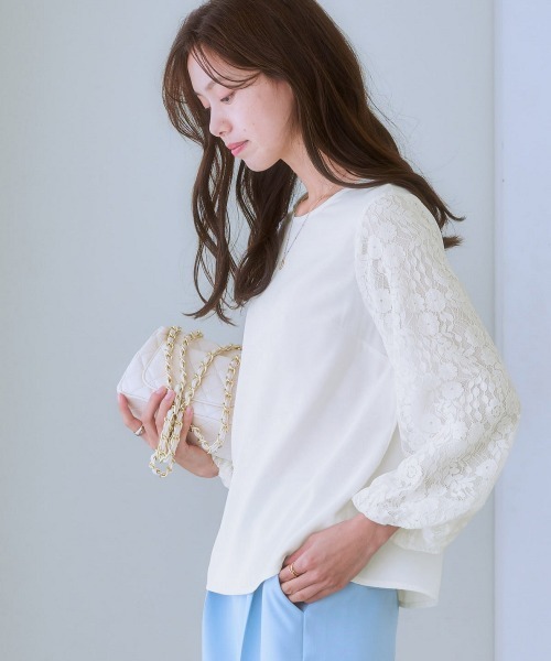 7days Life Styling(セブンデイズライフスタイリング)の「バルーンレース袖ブラウス(シャツ/ブラウス・レディース・オフホワイト/ブラック/サックスブルー・L/S/M/LL)」の2枚目の写真