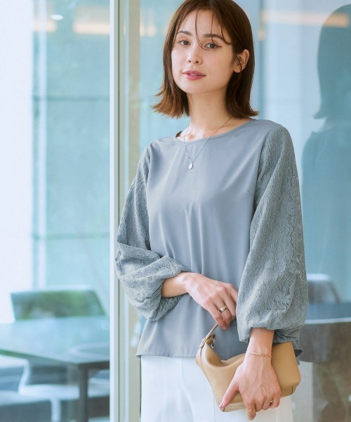 7days Life Styling(セブンデイズライフスタイリング)の「バルーンレース袖ブラウス(シャツ/ブラウス・レディース・オフホワイト/ブラック/サックスブルー・L/S/M/LL)」の3枚目の写真