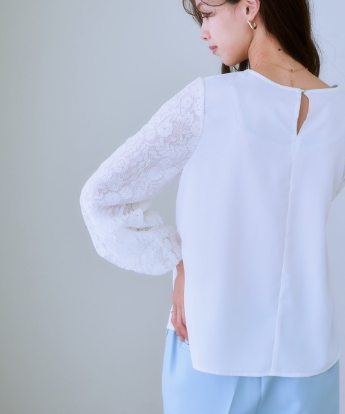 7days Life Styling(セブンデイズライフスタイリング)の「バルーンレース袖ブラウス(シャツ/ブラウス・レディース・オフホワイト/ブラック/サックスブルー・L/S/M/LL)」の5枚目の写真