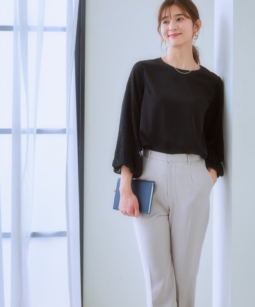 7days Life Styling(セブンデイズライフスタイリング)の「バルーンレース袖ブラウス(シャツ/ブラウス・レディース・オフホワイト/ブラック/サックスブルー・L/S/M/LL)」の8枚目の写真
