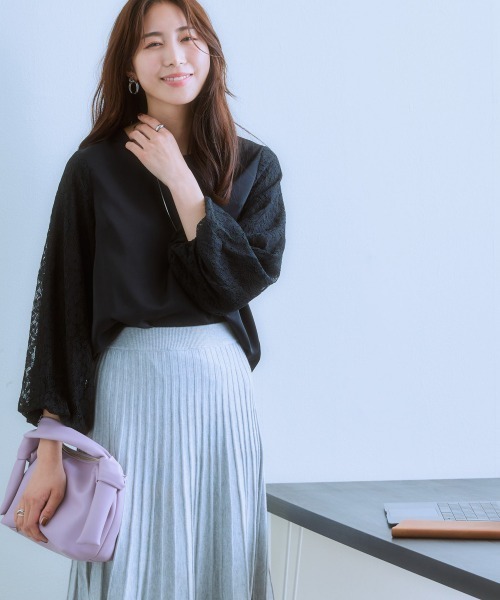 7days Life Styling(セブンデイズライフスタイリング)の「バルーンレース袖ブラウス(シャツ/ブラウス・レディース・オフホワイト/ブラック/サックスブルー・L/S/M/LL)」の10枚目の写真