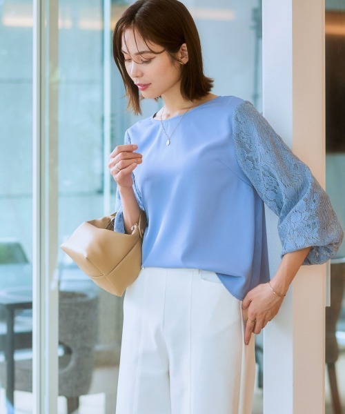 7days Life Styling(セブンデイズライフスタイリング)の「バルーンレース袖ブラウス(シャツ/ブラウス・レディース・オフホワイト/ブラック/サックスブルー・L/S/M/LL)」の13枚目の写真