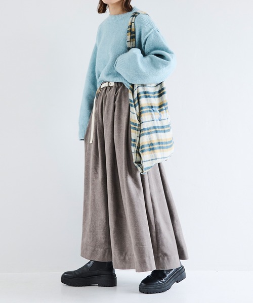 Crisp（クリスプ）の「ベルトフレアスカート（スカート・レディース・グレー/ベージュ・FREE）」の19枚目の写真