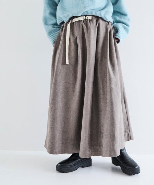 Crisp（クリスプ）の「ベルトフレアスカート（スカート・レディース・グレー/ベージュ・FREE）」の21枚目の写真