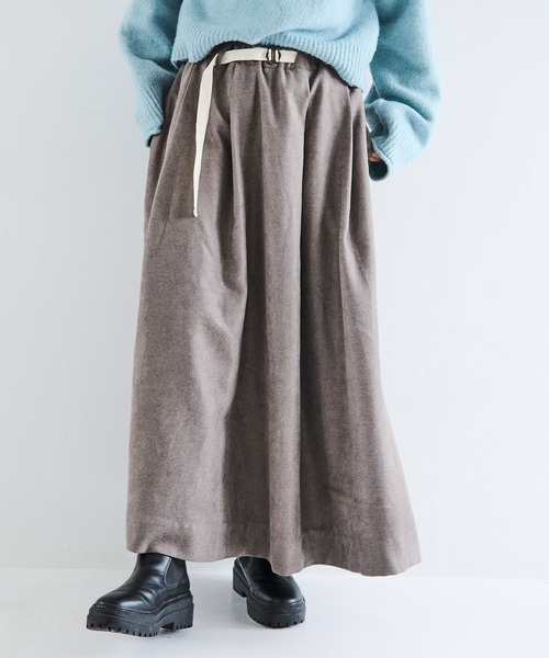 Crisp（クリスプ）の「ベルトフレアスカート（スカート・レディース・グレー/ベージュ・FREE）」の22枚目の写真