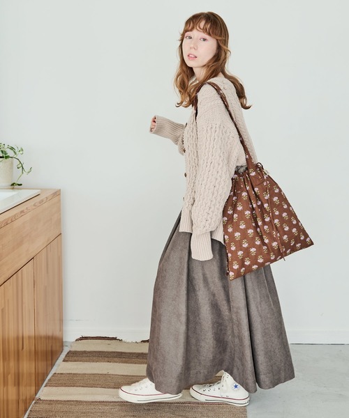 Crisp（クリスプ）の「ベルトフレアスカート（スカート・レディース・グレー/ベージュ・FREE）」の7枚目の写真