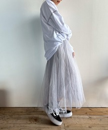 ボリュームチュールスカート ロング丈 シアースカート
