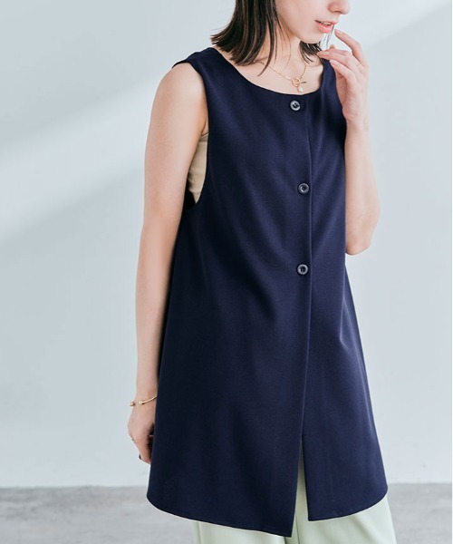 kirakiraShop(キラキラショップ)の「「mochiz」3way セミ フレア ジレ ベスト(ベスト・レディース・ブラック/ネイビー/ライトベージュ/チャコール・L/M)」の22枚目の写真