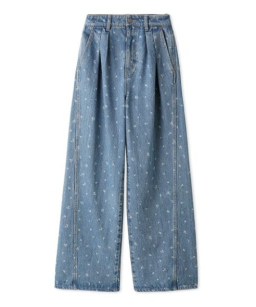 SNIDEL（スナイデル）の「フラワーデザインデニムパンツ（デニムパンツ・レディース・ライトブルー/ブラック・1/0）」の21枚目の写真