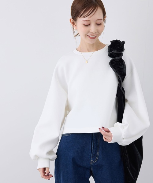 ROPE' PICNIC（ロペピクニック）の「着丈が選べるダンボールプルオーバー（スウェット・レディース・ネイビー/オフホワイト/オレンジ系その他・38/36）」の2枚目の写真