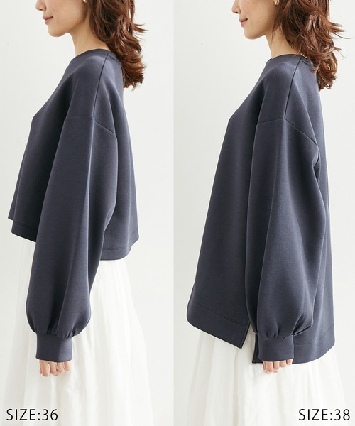 ROPE' PICNIC（ロペピクニック）の「着丈が選べるダンボールプルオーバー（スウェット・レディース・ネイビー/オフホワイト/オレンジ系その他・38/36）」の5枚目の写真