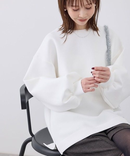 ROPE' PICNIC（ロペピクニック）の「着丈が選べるダンボールプルオーバー（スウェット・レディース・ネイビー/オフホワイト/オレンジ系その他・38/36）」の18枚目の写真