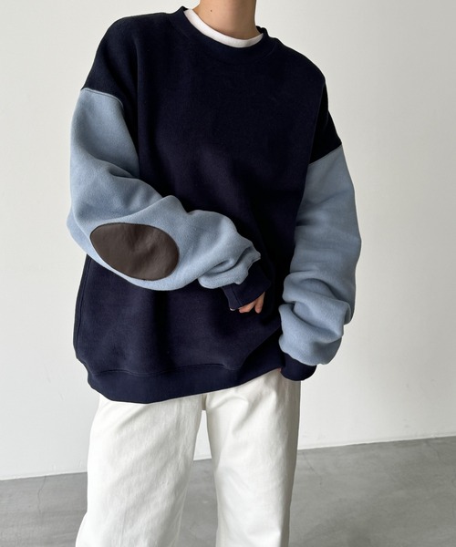 choice_cnl　エルボーパッチ配色トレーナー