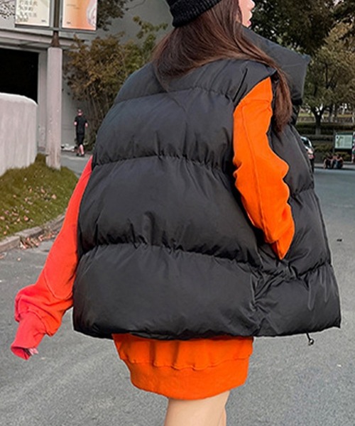 SHEPP(シープ)の「スタンドネック中綿ベスト(ダウンベスト・レディース・ベージュ/ブラック/ホワイト・M/XL/XXL/L)」の13枚目の写真