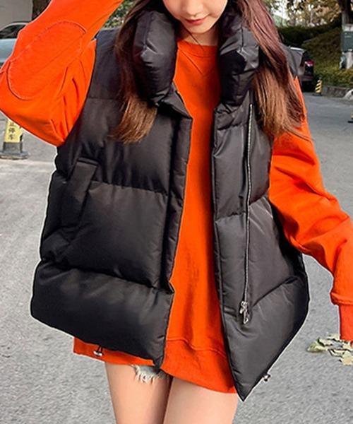SHEPP(シープ)の「スタンドネック中綿ベスト(ダウンベスト・レディース・ベージュ/ブラック/ホワイト・M/XL/XXL/L)」の14枚目の写真