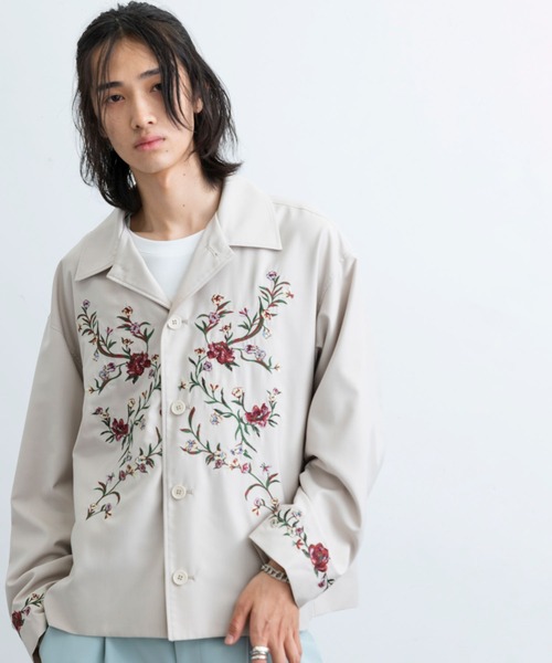 JUNRED(ジュンレッド)の「レトロフラワーデコブルゾン(ブルゾン・メンズ・オフホワイト/チャコールグレー/ブラック・L/M/S)」の6枚目の写真