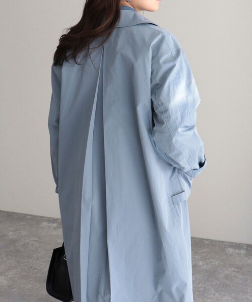 GEVACO（ゲバコ）の「【GEVACO/ゲバコ】ウェザーステンカラーコート（ステンカラーコート・レディース・サックスブルー/カーキ/ベージュ・38/36）」の13枚目の写真