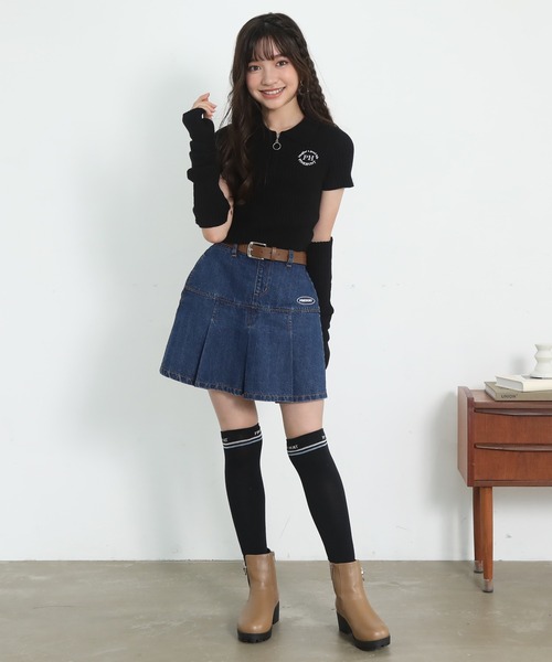 PINKHUNT（ピンクハント）の「PINKHUNT 2ライン ニーハイソックス 9124（ソックス/靴下・キッズ・ブラック/ホワイト・21-24cm/17-20）」の8枚目の写真