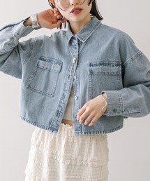 mystic | 【2色展開】デニムショートシャツ(シャツ/ブラウス)