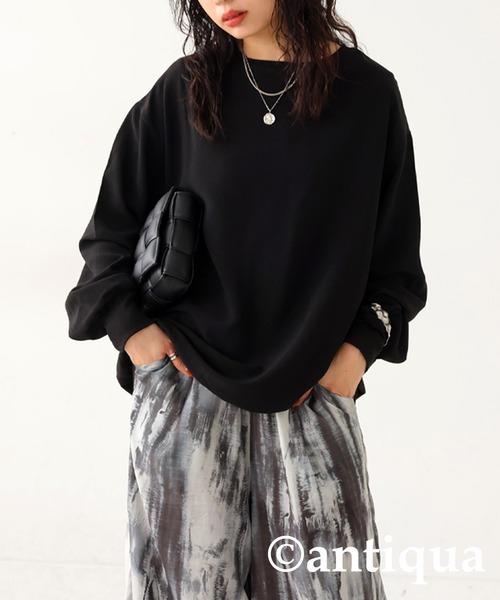 antiqua(アンティカ)の「3wayカットソー(Tシャツ/カットソー・レディース・グリーン/ブルー/オフホワイト/ブラック・FREE)」の9枚目の写真