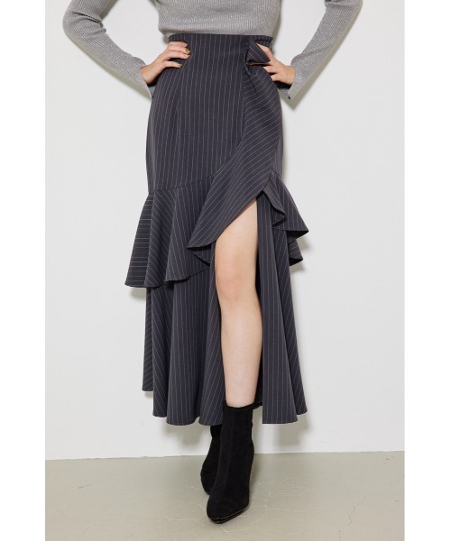 rienda(リエンダ)の「フリルスリットハイウエストスカートショートパンツ 春服(スカート・レディース・ブラック/マルチ/ネイビー系・SMALL/MEDIUM)」の5枚目の写真