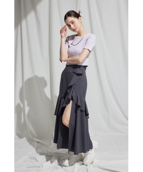 rienda フリルスリットハイウエストスカートショートパンツ Sサイズ rienda(リエンダ)の「フリルスリットハイウエストスカート