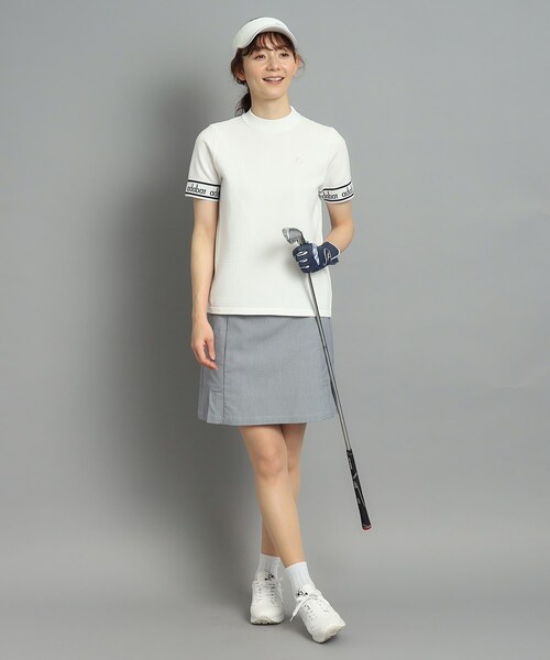 adabat（アダバット）の「◆【手洗い可】袖ロゴデザイン 半袖ボトルネックプルオーバー（ニット/セーター・レディース・ホワイト/ネイビー/ブラック/グリーン・38/42/40/36）」の16枚目の写真