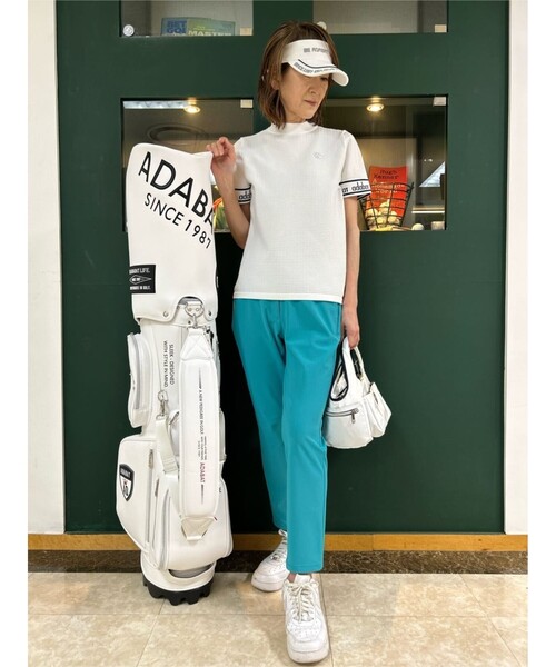 adabat（アダバット）の「◆【手洗い可】袖ロゴデザイン 半袖ボトルネックプルオーバー（ニット/セーター・レディース・ホワイト/ネイビー/ブラック/グリーン・38/42/40/36）」の18枚目の写真