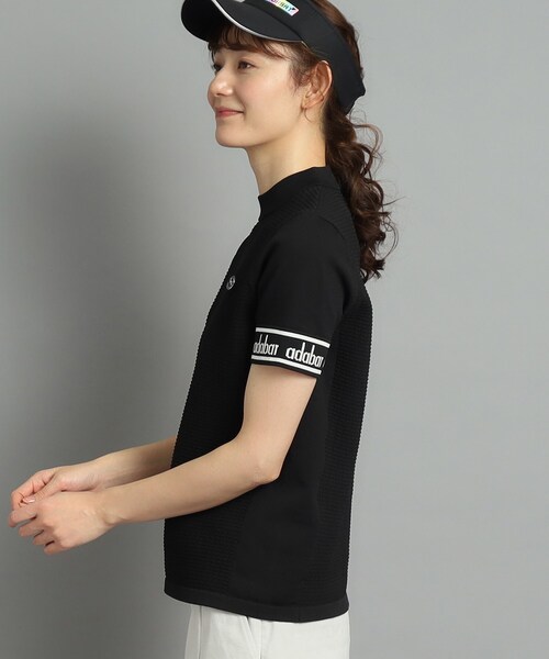 adabat（アダバット）の「◆【手洗い可】袖ロゴデザイン 半袖ボトルネックプルオーバー（ニット/セーター・レディース・ホワイト/ネイビー/ブラック/グリーン・38/42/40/36）」の20枚目の写真