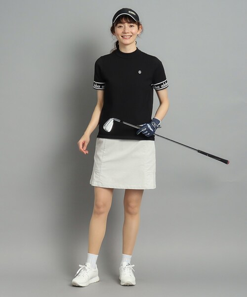 adabat（アダバット）の「◆【手洗い可】袖ロゴデザイン 半袖ボトルネックプルオーバー（ニット/セーター・レディース・ホワイト/ネイビー/ブラック/グリーン・38/42/40/36）」の22枚目の写真