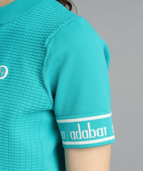 adabat（アダバット）の「◆【手洗い可】袖ロゴデザイン 半袖ボトルネックプルオーバー（ニット/セーター・レディース・ホワイト/ネイビー/ブラック/グリーン・38/42/40/36）」の11枚目の写真