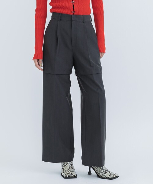 STUDIOUS(ステュディオス)の「【STUDIOUS/ステュディオス】2WAYレングストラウザーパンツ(その他パンツ・レディース・ダークグレー/ベージュ・1/2)」の2枚目の写真