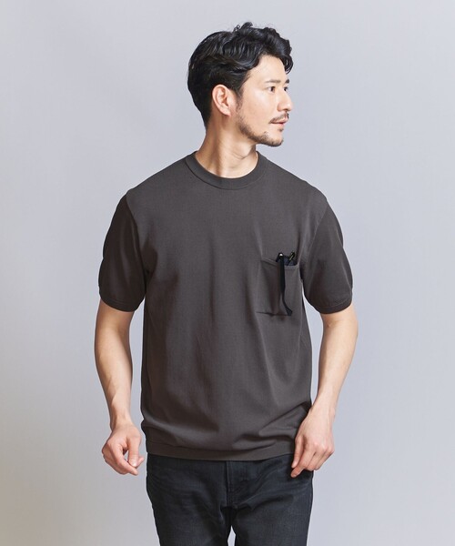 BEAUTY&YOUTH UNITED ARROWS（ビューティーアンドユースユナイテッドアローズ）の「【WEB限定 WARDROBE SMART】マシーンウォッシュ 1ポケット ニット Tシャツ【抗菌・防臭】（Tシャツ/カットソー・メンズ・ホワイト/ダークグレー/ブラック・S/M/L/XL）」の3枚目の写真