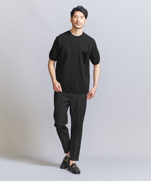 BEAUTY&YOUTH UNITED ARROWS（ビューティーアンドユースユナイテッドアローズ）の「【WEB限定 WARDROBE SMART】マシーンウォッシュ 1ポケット ニット Tシャツ【抗菌・防臭】（Tシャツ/カットソー・メンズ・ホワイト/ダークグレー/ブラック・S/M/L/XL）」の5枚目の写真