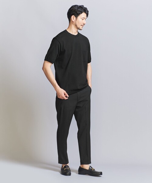 BEAUTY&YOUTH UNITED ARROWS（ビューティーアンドユースユナイテッドアローズ）の「【WEB限定 WARDROBE SMART】マシーンウォッシュ 1ポケット ニット Tシャツ【抗菌・防臭】（Tシャツ/カットソー・メンズ・ホワイト/ダークグレー/ブラック・S/M/L/XL）」の6枚目の写真