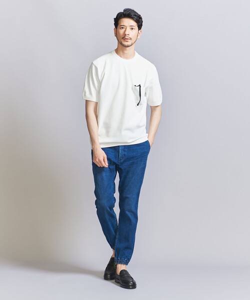 BEAUTY&YOUTH UNITED ARROWS（ビューティーアンドユースユナイテッドアローズ）の「【WEB限定 WARDROBE SMART】マシーンウォッシュ 1ポケット ニット Tシャツ【抗菌・防臭】（Tシャツ/カットソー・メンズ・ホワイト/ダークグレー/ブラック・S/M/L/XL）」の9枚目の写真