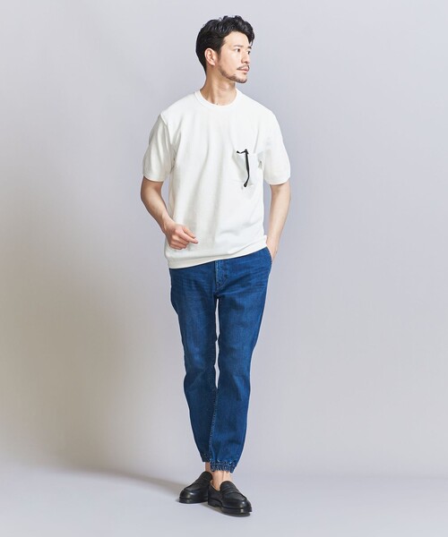 BEAUTY&YOUTH UNITED ARROWS（ビューティーアンドユースユナイテッドアローズ）の「【WEB限定 WARDROBE SMART】マシーンウォッシュ 1ポケット ニット Tシャツ【抗菌・防臭】（Tシャツ/カットソー・メンズ・ホワイト/ダークグレー/ブラック・S/M/L/XL）」の10枚目の写真