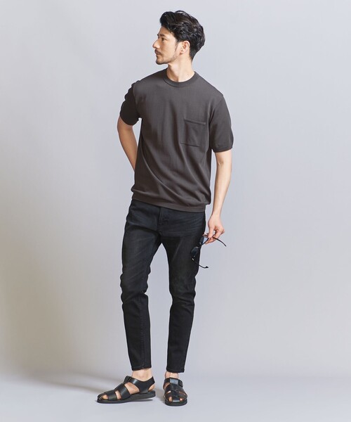 BEAUTY&YOUTH UNITED ARROWS（ビューティーアンドユースユナイテッドアローズ）の「【WEB限定 WARDROBE SMART】マシーンウォッシュ 1ポケット ニット Tシャツ【抗菌・防臭】（Tシャツ/カットソー・メンズ・ホワイト/ダークグレー/ブラック・S/M/L/XL）」の13枚目の写真