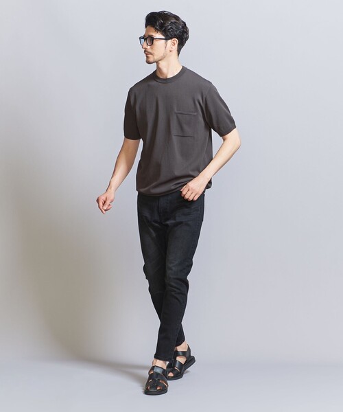 BEAUTY&YOUTH UNITED ARROWS（ビューティーアンドユースユナイテッドアローズ）の「【WEB限定 WARDROBE SMART】マシーンウォッシュ 1ポケット ニット Tシャツ【抗菌・防臭】（Tシャツ/カットソー・メンズ・ホワイト/ダークグレー/ブラック・S/M/L/XL）」の14枚目の写真