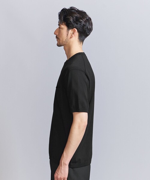 BEAUTY&YOUTH UNITED ARROWS（ビューティーアンドユースユナイテッドアローズ）の「【WEB限定 WARDROBE SMART】マシーンウォッシュ 1ポケット ニット Tシャツ【抗菌・防臭】（Tシャツ/カットソー・メンズ・ホワイト/ダークグレー/ブラック・S/M/L/XL）」の16枚目の写真