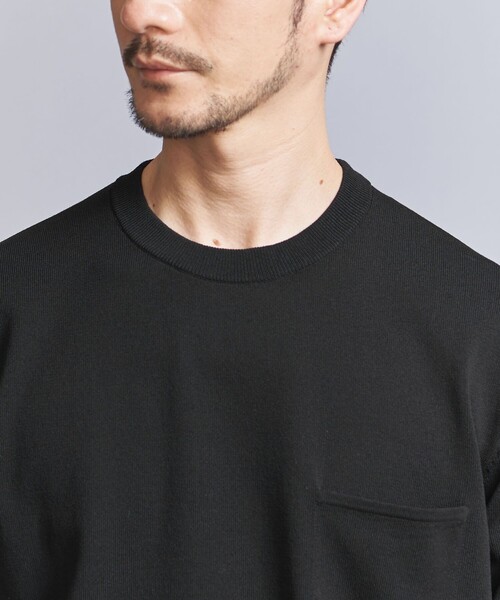 BEAUTY&YOUTH UNITED ARROWS（ビューティーアンドユースユナイテッドアローズ）の「【WEB限定 WARDROBE SMART】マシーンウォッシュ 1ポケット ニット Tシャツ【抗菌・防臭】（Tシャツ/カットソー・メンズ・ホワイト/ダークグレー/ブラック・S/M/L/XL）」の18枚目の写真
