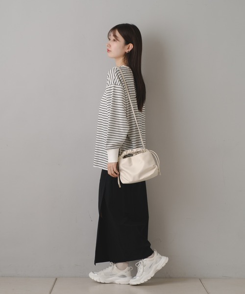 Kastane（カスタネ）の「B ワッフルボーダープルオーバー（Tシャツ/カットソー・レディース・ブラック/ベージュ/オフホワイト・FREE）」の8枚目の写真