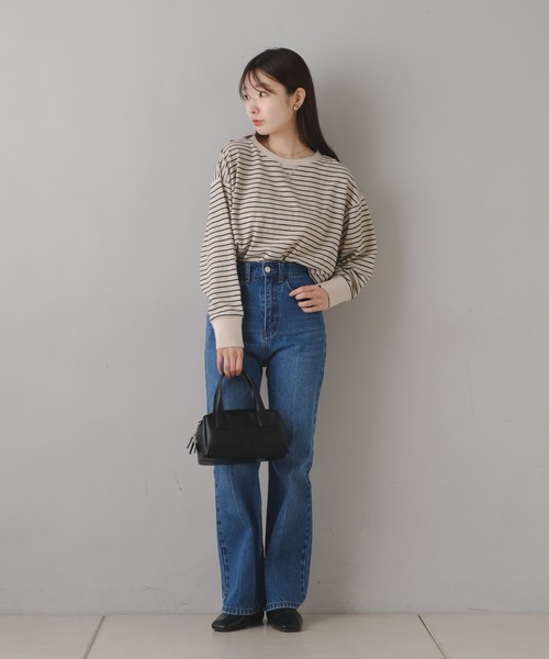 Kastane（カスタネ）の「B ワッフルボーダープルオーバー（Tシャツ/カットソー・レディース・ブラック/ベージュ/オフホワイト・FREE）」の19枚目の写真