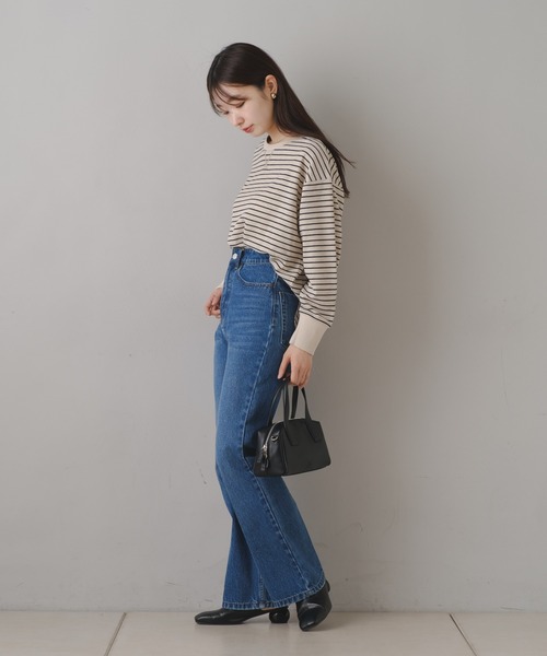 Kastane（カスタネ）の「B ワッフルボーダープルオーバー（Tシャツ/カットソー・レディース・ブラック/ベージュ/オフホワイト・FREE）」の20枚目の写真