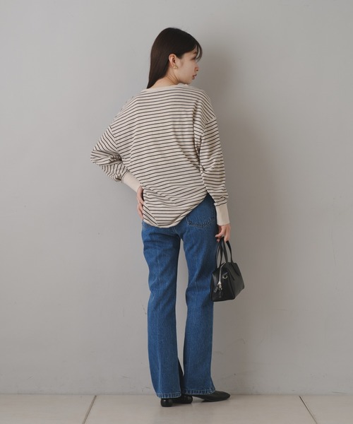 Kastane（カスタネ）の「B ワッフルボーダープルオーバー（Tシャツ/カットソー・レディース・ブラック/ベージュ/オフホワイト・FREE）」の21枚目の写真