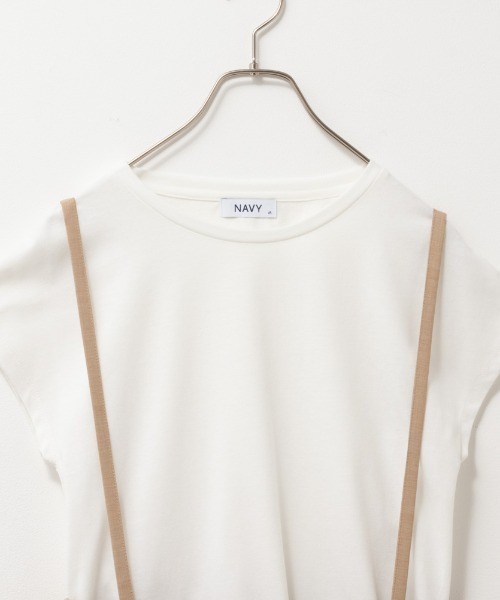 NAVY(ネイビー)の「NAVY杢調麻ライク2WAYサロペット+インナーTシャツSET アンサブル(サロペット/オーバーオール・レディース・ブラック/ベージュ/ブラウン・S/M/L/XL)」の13枚目の写真