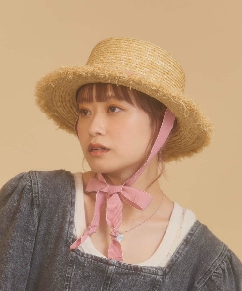 kaorinomori（カオリノモリ）の「kaorinomori エピハット / カオリノモリ（ハット・レディース・ピンク/ブラウン・M/57.5cm）」の2枚目の写真