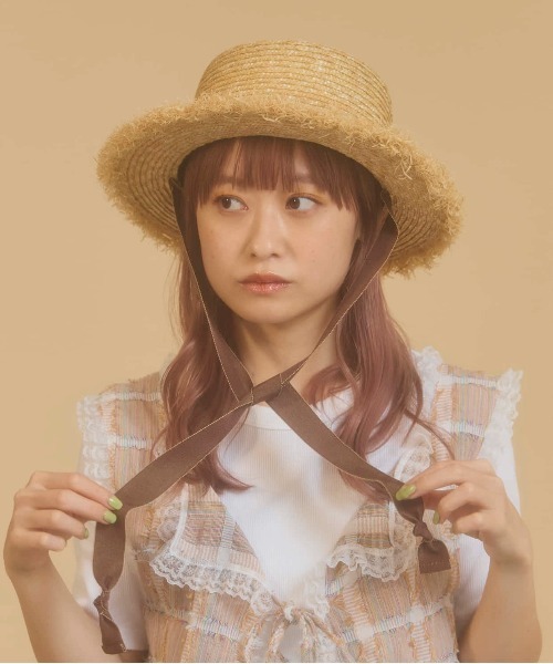 kaorinomori（カオリノモリ）の「kaorinomori エピハット / カオリノモリ（ハット・レディース・ピンク/ブラウン・M/57.5cm）」の3枚目の写真